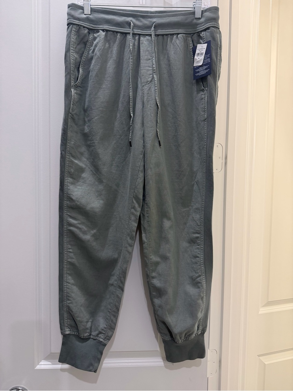 GAP Linen Cotton Drawstring Jogger Pants Green Size M NWT